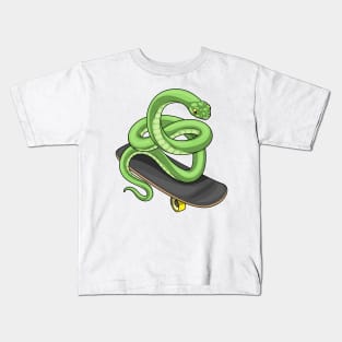 Snake Skater Skateboard Sports Kids T-Shirt